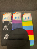 3 PAIRS OF SUPER THICK KNEE HIGH DIVE SOCKS AND FREE BEANIE HAT